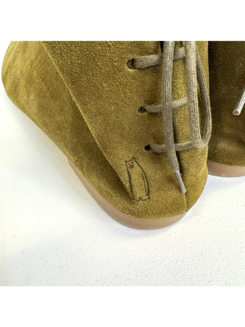 Shoe the Bear Suede Ankle Booties Shoes Back Lace Olive Green Women EU 41 US 10 - Picture 6 of 10